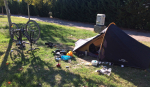Tillbaka på samma camping under brinnande Zaragozakris Foto nr 278